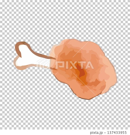 水彩風の骨付き肉のイラスト 137433955