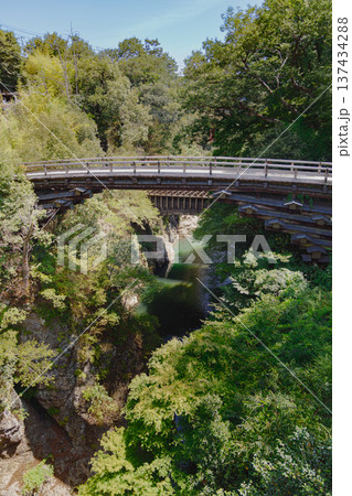 夏の甲斐の猿橋 日本三奇橋 夏の甲斐の猿橋 日本三奇橋 137434288