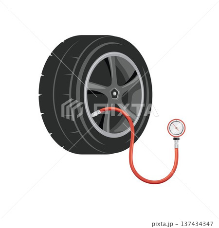 isolated car tire pressure check element design vector illustration design 137434347