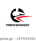 circle taekwondo kick logo element  icon  vector concept 137434350