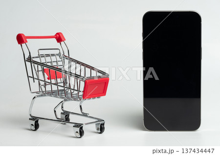 Smartphone with shopping cart 137434447