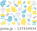 北欧風花柄パターン 137434934