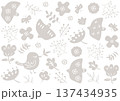 北欧風花柄パターン 137434935