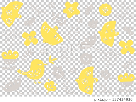 北欧風花柄パターン 137434936