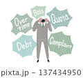 苦手なことに押しつぶされそうになるビジネスマン 137434950