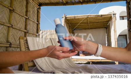 Passing Blue Bottle at Beach Cabana Resort 137435016