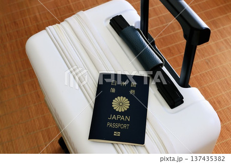 キャリーバッグとパスポート 海外旅行 海外出張 キャリーバッグとパスポート 海外旅行 海外出張 137435382