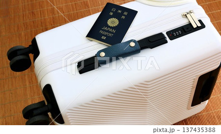 キャリーバッグとパスポート 海外旅行 海外出張 キャリーバッグとパスポート 海外旅行 海外出張 137435388
