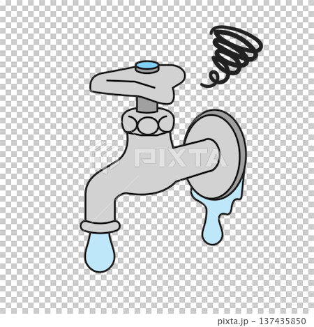 Simple illustration_water supply failure/faucet 137435850