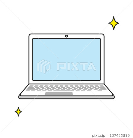 シンプルなイラスト_修理されたノートPC シンプルなイラスト_修理されたノートPC 137435859