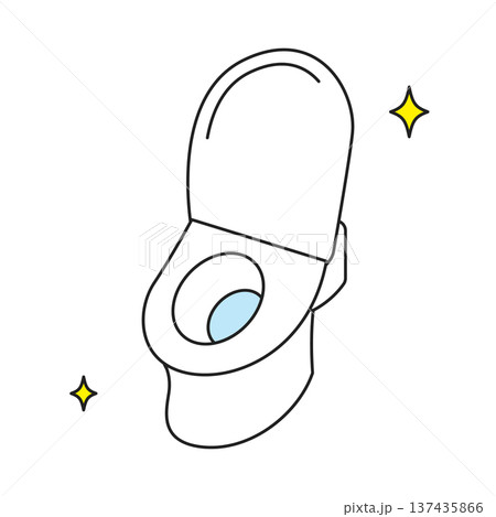 シンプルなイラスト_修理されたトイレ シンプルなイラスト_修理されたトイレ 137435866