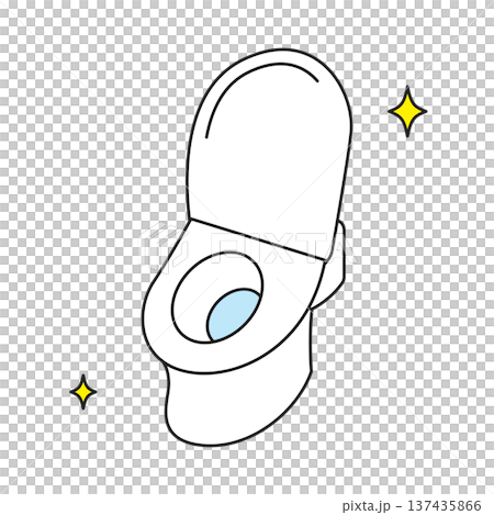 シンプルなイラスト_修理されたトイレ シンプルなイラスト_修理されたトイレ 137435866