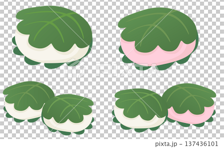 どもの日イラスト_柏餅イラストセット 137436101