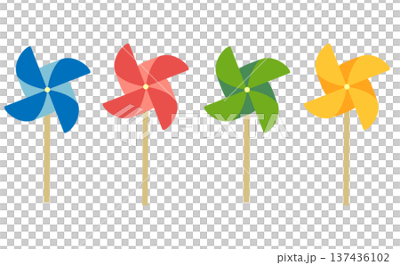 こどもの日イラスト_風車イラストセット 137436102