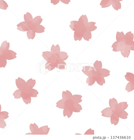 水彩の桜の壁紙・パターン 137436610