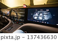 Modern car interior with touch screens.  137436630
