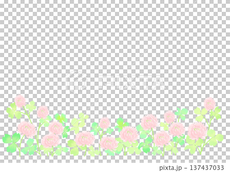 おしゃれなクローバーのフレームピンク おしゃれなクローバーのフレームピンク 137437033