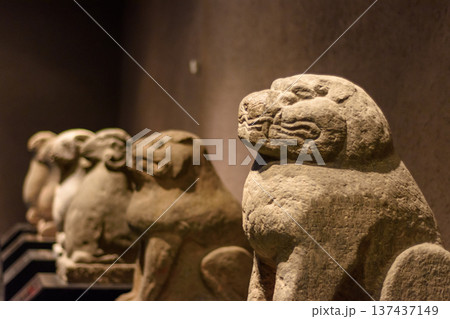 Exhibition of ancient stone carving art in Luoyang Museum in Henan province, China 137437149