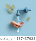 Clean water sustainability concept with minimal modern design 137437928
