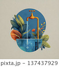 Clean water sustainability concept with minimal modern design 137437929
