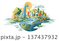 Environmental water conservation illustration suitable for global campaign 137437932