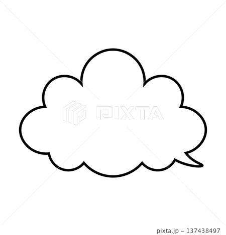 吹き出し 雲型のシンプルなイラスト 吹き出し 雲型のシンプルなイラスト 137438497