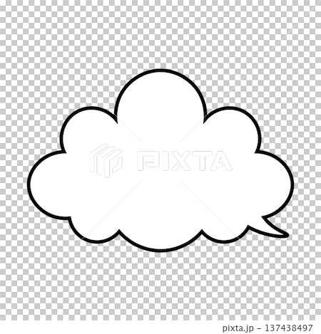 吹き出し 雲型のシンプルなイラスト 吹き出し 雲型のシンプルなイラスト 137438497