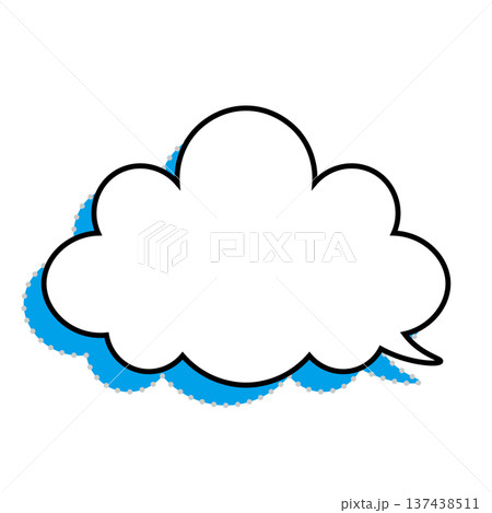 吹き出し 雲型のシンプルなイラスト 137438511