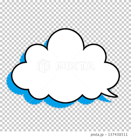 吹き出し 雲型のシンプルなイラスト 137438511