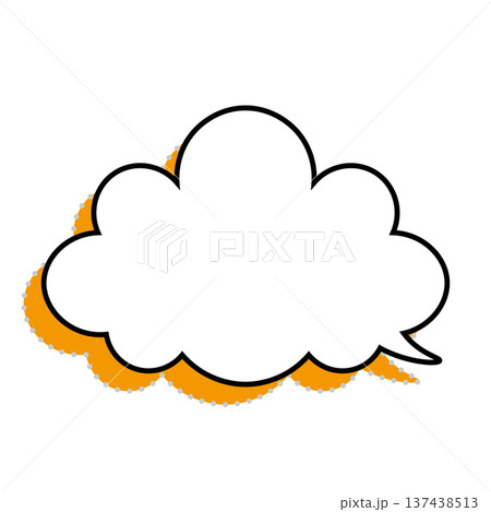 吹き出し 雲型のシンプルなイラスト 137438513