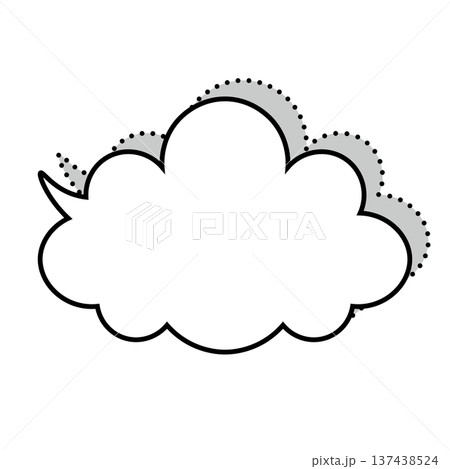 吹き出し 雲型のシンプルなイラスト 137438524