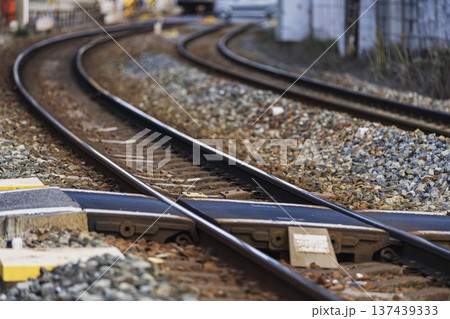 名鉄瀬戸線の線路と駅周辺の風景 名鉄瀬戸線の線路と駅周辺の風景 137439333