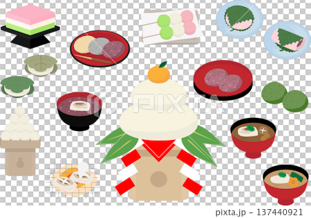 色んな餅・団子のイラスト 137440921