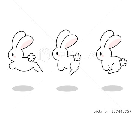 跳び跳ねるウサギ 137441757