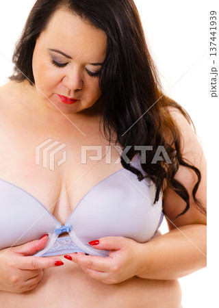 Fat woman big breast wearing bra 137441939