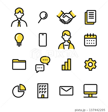 ビジネスアイコンセット ビジネスアイコンセット 137442205