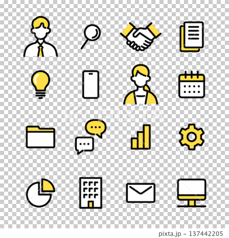 ビジネスアイコンセット ビジネスアイコンセット 137442205