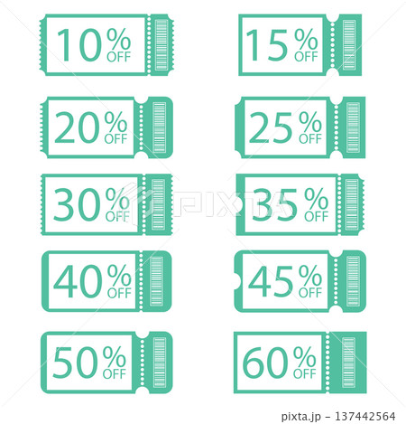 set of vouchers for a discount in the store set of vouchers for a discount in the store 137442564
