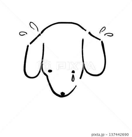シンプルで可愛いダックスフンドの犬のイラスト 137442690