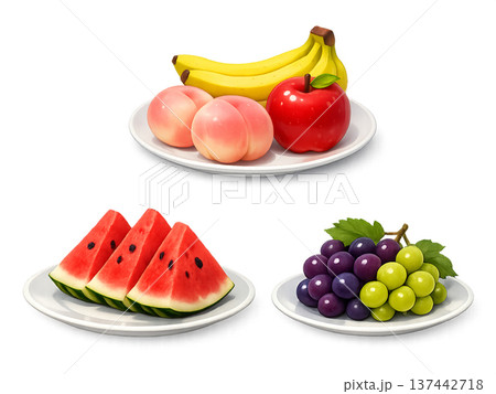 フルーツ盛り合わせイラスト素材集 137442718