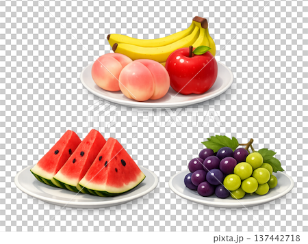 フルーツ盛り合わせイラスト素材集 137442718