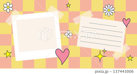 Romantic Y2K Heart and Star Note Template Romantic Y2K Heart and Star Note Template 137443006