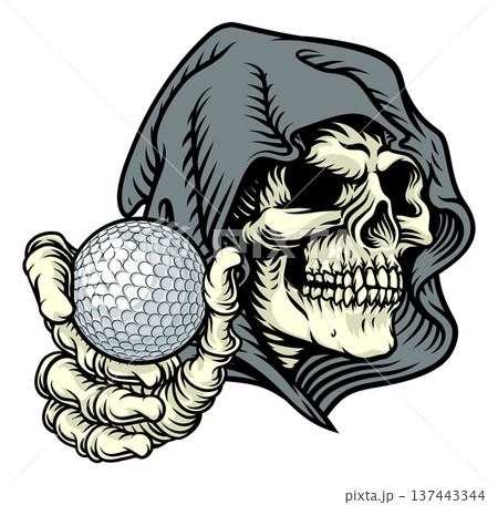 Grim Reaper Death Skeleton Golf Sports Team Mascot Grim Reaper Death Skeleton Golf Sports Team Mascot 137443344