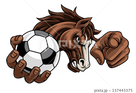 Horse Mustang Soccer Football Sports Team Mascot 137443375