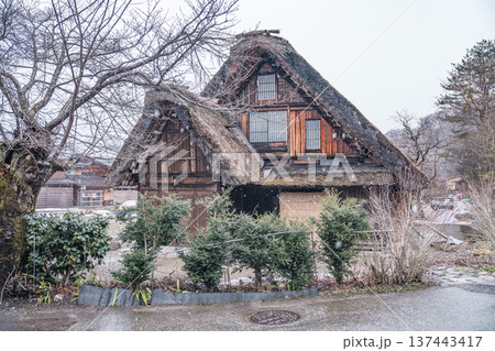 白川郷の合掌造り 137443417