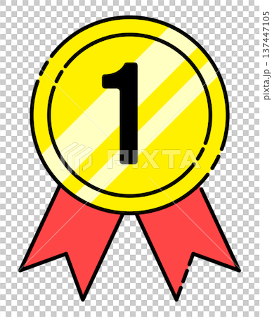 1位 メダル アイコン 単体 ベクター素材 1位 メダル アイコン 単体 ベクター素材 137447105
