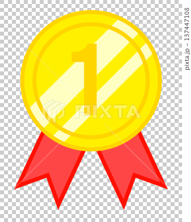 1位 メダル アイコン 単体 ベクター素材 137447108