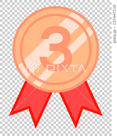 3位 メダル アイコン 単体 ベクター素材 3位 メダル アイコン 単体 ベクター素材 137447110