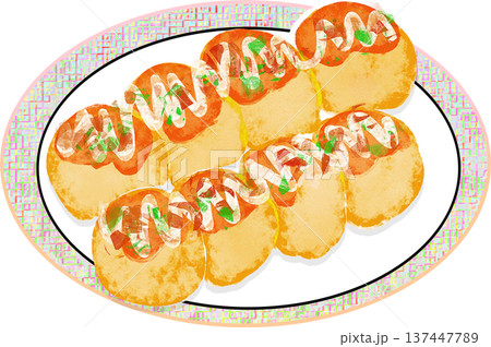 たこ焼きのイラスト 137447789