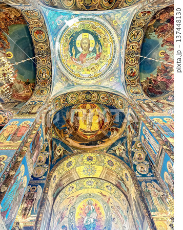 The luxurious interiors of the Church of the Savior on Spilled Blood, St. Petersburg, Russia The luxurious interiors of the Church of the Savior on Spilled Blood, St. Petersburg, Russia 137448130